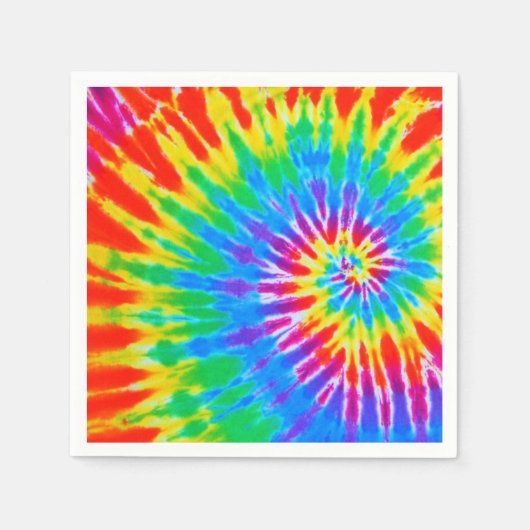 Groovy Rainbow Spiral Tie Dye Servet (Voorkant)