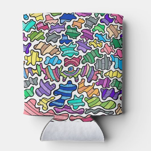 Groovy Rainbow Splatter Design Koelbox Blikjeskoeler (Achterkant)