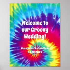 Groovy Rainbow Stropdas-Dye Hippie Event Poster