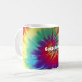 Groovy Rainbow Stropdas-Dye Hippie Koffiemok (Voorkant links)