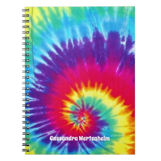 Groovy Rainbow Stropdas-Dye Hippie Notitieboek (Voorkant)