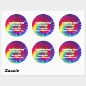 Groovy Rainbow Stropdas-Dye Hippie Ronde Sticker (Vel)