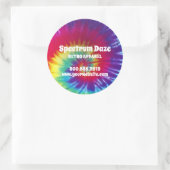 Groovy Rainbow Stropdas-Dye Hippie Ronde Sticker (Tas)