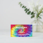Groovy Rainbow Stropdas-Dye Hippie Visitekaartje (Staand voorkant)