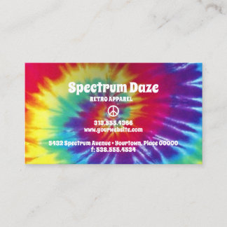 Groovy Rainbow Stropdas-Dye Hippie Visitekaartje