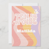 Groovy Rainbow Ten is een Vibe 60's retro daisy co Kaart (Voorkant)