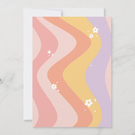 Groovy Rainbow Ten is een Vibe 60's retro daisy co Kaart (Achterkant)