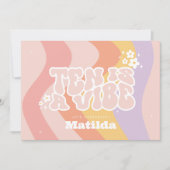 Groovy Rainbow Ten is een Vibe 60's retro daisy co Kaart (Voorkant)