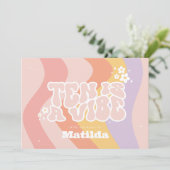 Groovy Rainbow Ten is een Vibe 60's retro daisy co Kaart (Staand voorkant)