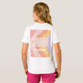 Groovy Rainbow Ten is een Vibe 60's retro daisy co T-shirt (Achterkant volledig)