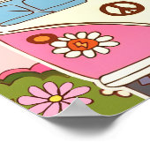 Groovy Rainbow Verjaardagsfeestje Welkomstbord Poster (Hoek)