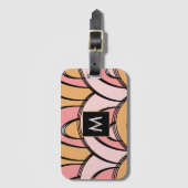 Groovy Rainbows Oranje roze patroon Bagagelabel (Voorkant (verticaal))