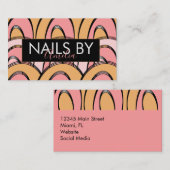 Groovy Rainbows Oranje roze patroon Visitekaartje (Voorkant / Achterkant)
