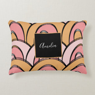 Groovy Rainbows Pattern Oranje Pink Accent Kussen