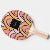 Groovy Rainbows Pattern Oranje Pink Tafeltennisbatje (Zijkant)