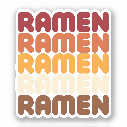 Groovy Ramen Noedel Liefhebber Warme Gradiënt Retr Sticker (Voorkant)