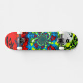 Groovy Red Blue Yellow Abstract Spiral Art Persoonlijk Skateboard (Horizontaal)