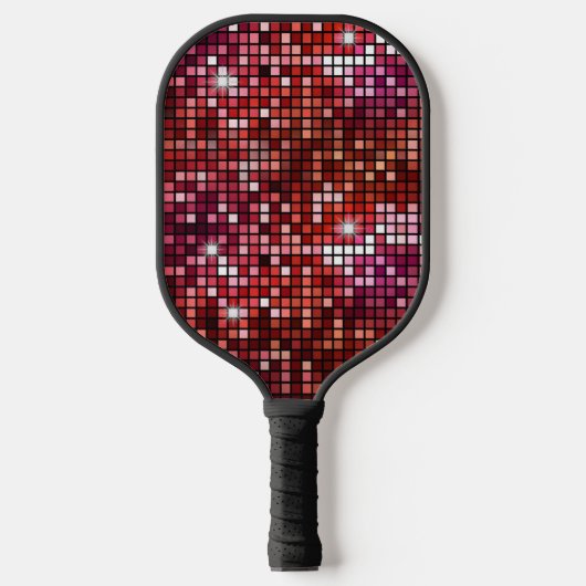 Groovy Red Disco Ball Retro 70's Pickleball Paddle (Voorkant)