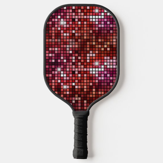 Groovy Red Disco Ball Retro 70's Pickleball Paddle (Achterkant)