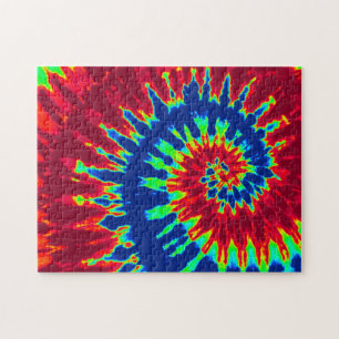 Groovy Red en Navy Blue Tie Spiral Legpuzzel