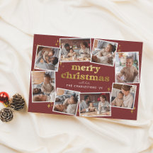 Groovy Red & Gold Merry Christmas 8 Fotocollage