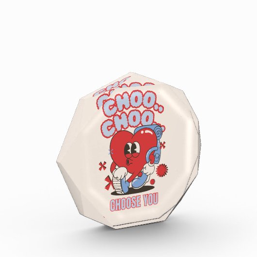 Groovy Red Heart Choo Choo Kies voor jou Valentijn Fotoblokken (Links)