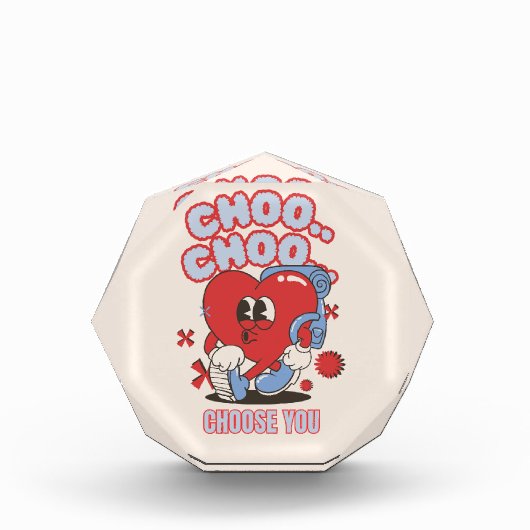 Groovy Red Heart Choo Choo Kies voor jou Valentijn Fotoblokken (Voorkant)