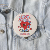 Groovy Red Heart zingt Valentijnse  Ronde Button 4,0 Cm (In situ)