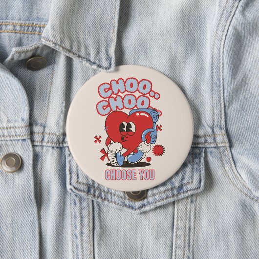 Groovy Red Heart zingt Valentijnse  Ronde Button 4,0 Cm (In situ)