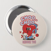 Groovy Red Heart zingt Valentijnse  Ronde Button 4,0 Cm (Voorkant /achterkant)
