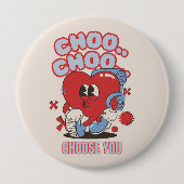 Groovy Red Heart zingt Valentijnse  Ronde Button 4,0 Cm (Voorkant)