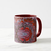 Groovy Red Marked Natte Verf Fractal Art Mok (Voorkant rechts)