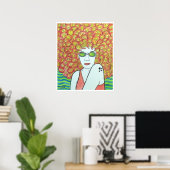 Groovy Redhead Ginger Meisje Poster (Thuiskantoor)