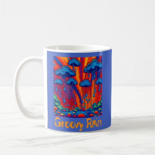 Groovy Regen Retro Stijl Koffiemok (Links)