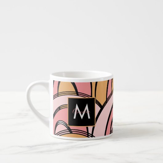 Groovy Regenbogen Oranje Roze Patroon Espresso Kop (Links)