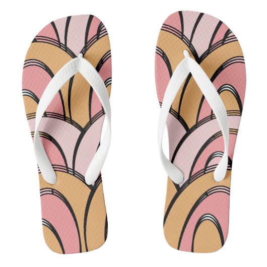 Groovy Regenbogen Oranje Roze Patroon Teenslippers (Voetbed)