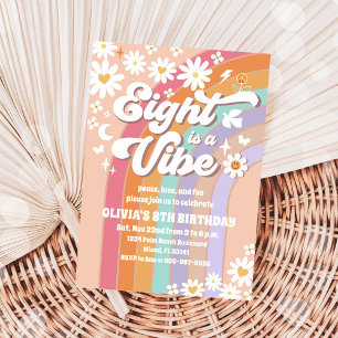 Groovy Regenboog 8e Verjaardagsuitnodiging Kaart