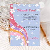 Groovy Regenboog Bloemige Dankkaart Kaart