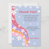 Groovy Regenboog Bloemige Dankkaart Kaart (Voorkant)