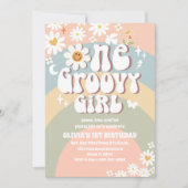 Groovy Regenboog Daisy 1e Verjaardag Kaart (Voorkant)