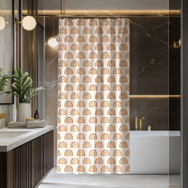 Groovy Regenboog Gordijn Terracotta Koper Stijl