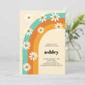 Groovy Regenboog jaren 70 Boho Daisy Verjaardagsfe Kaart (Staand voorkant)