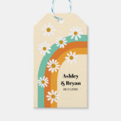 Groovy Regenboog jaren '70 Stijl Boho Bruiloft Fav Cadeaulabel (Voorkant)