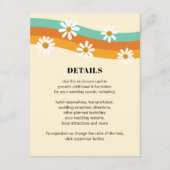 Groovy Regenboog jaren '70 Stijl Boho Daisy Bruilo Informatiekaartje (Voorkant)