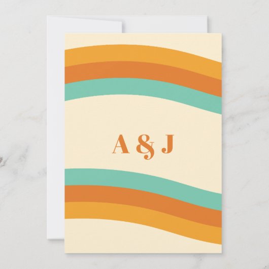 Groovy Regenboog jaren '70 Stijl Boho Daisy Bruilo Kaart (Achterkant)