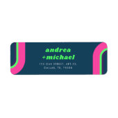 Groovy regenboog roze Blauwgroen limoen groen retr Etiket (Voorkant)