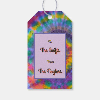 Groovy Regenboog Tie-dye  Cadeaulabel