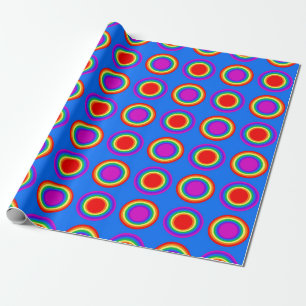 Groovy regenboog van concentrische cirkels cadeaupapier