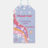 Groovy regenboog verjaardagsfeestje dank u cadeau  cadeaulabel (Voorkant)