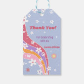 Groovy regenboog verjaardagsfeestje dank u cadeau  cadeaulabel (Achterkant)